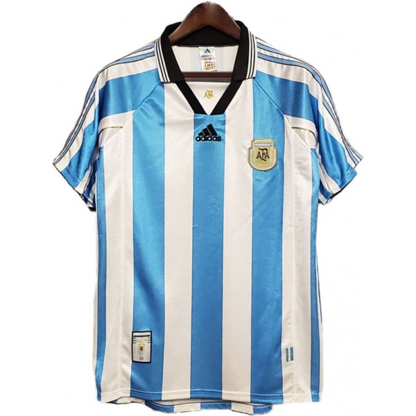 Argentina home retro jersey soccer uniform men's first sportswear football shirt 1998-1999